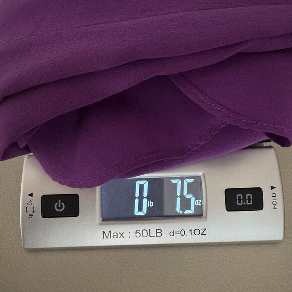 Suzie Chin For Maggy Boutique Women Silk Dress Sz 14 Purple Ruffle Racerback - Picture 15 of 15